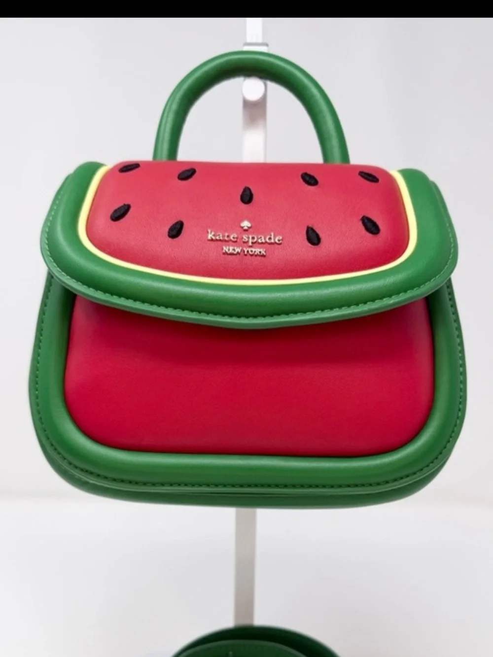 Kate Spade Puffy Watermelon Mini Top Handle bag with crossbody strap - Picture 6 of 17